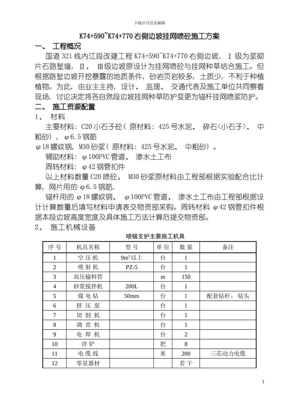 边坡喷锚施工方案模板_第3页