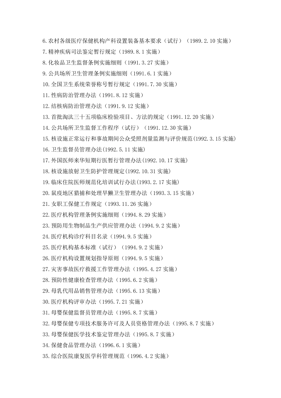 国家卫生法律、法规、规章目录_第3页