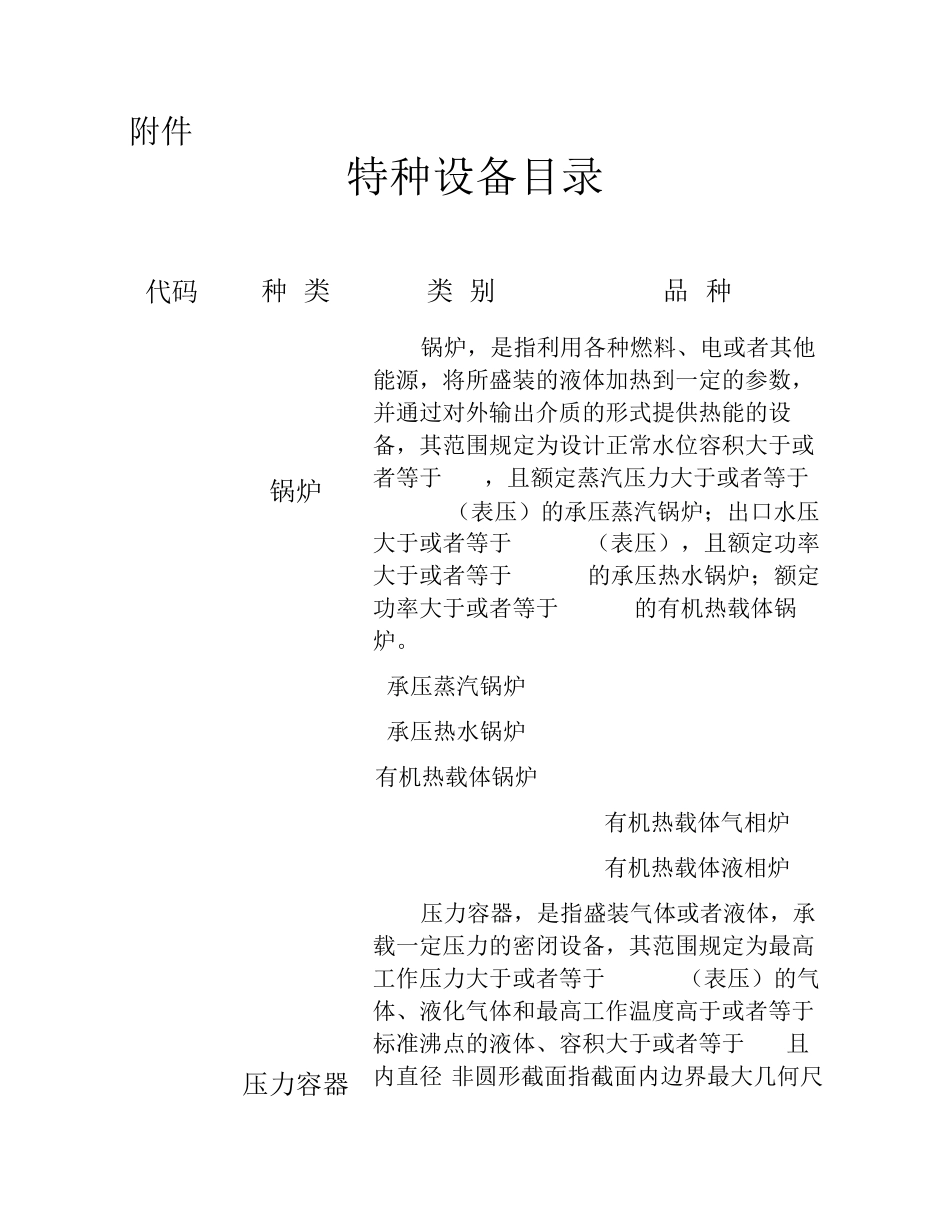 国家最新特种设备目录_第1页