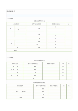 国家照度标准值