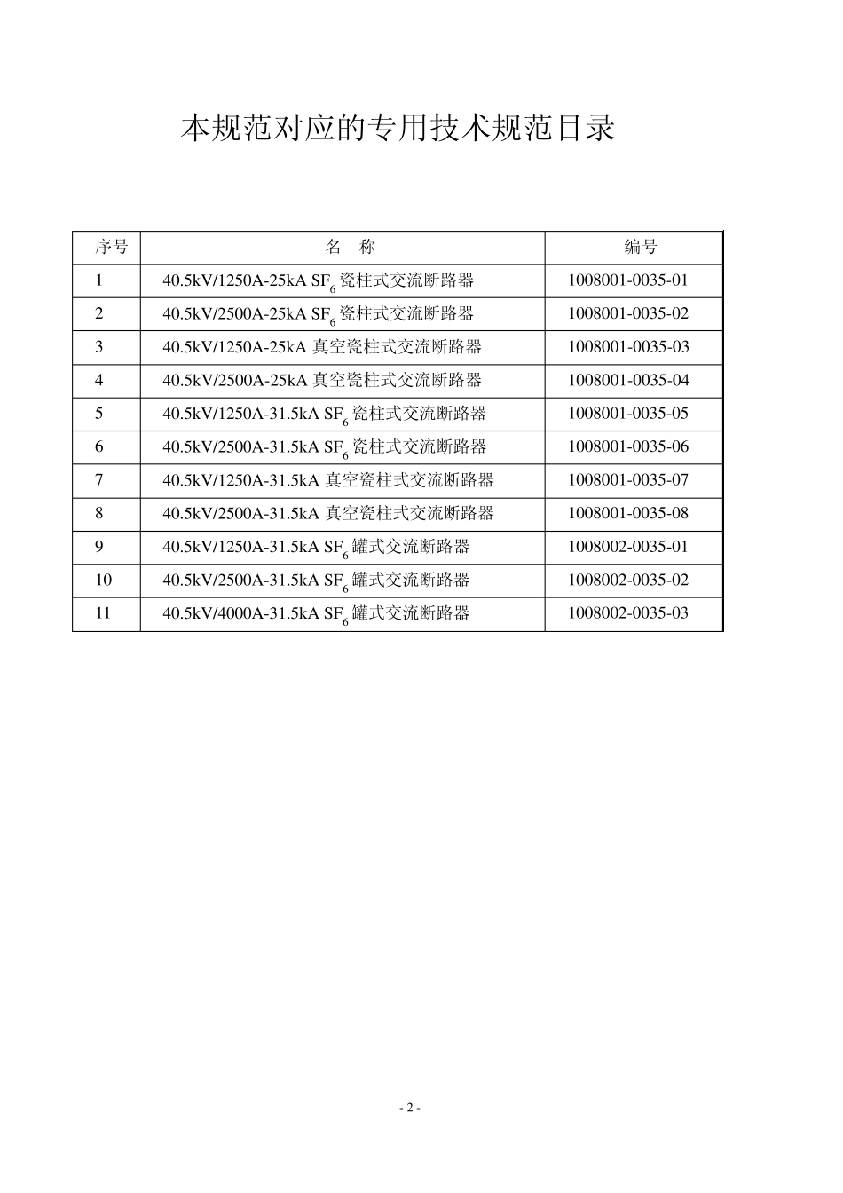 国家电网公司40.5kV瓷柱式罐式交流断路器通用技术规范_第2页