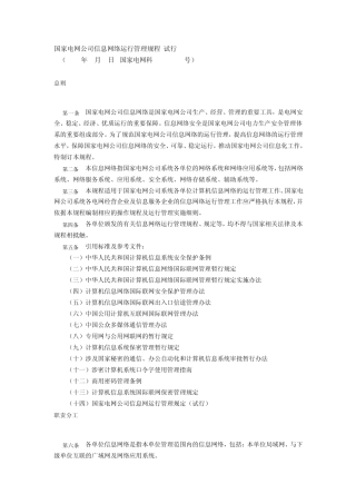 国家电网公司信息网络运行管理规程