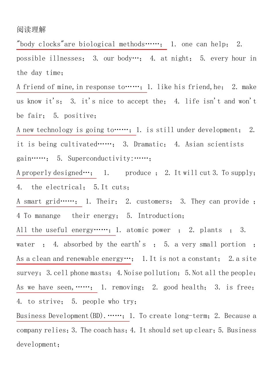 国家电网公司电力英语水平考试2018版阅读理解、补全短文、短文判断复习记忆大纲_第1页