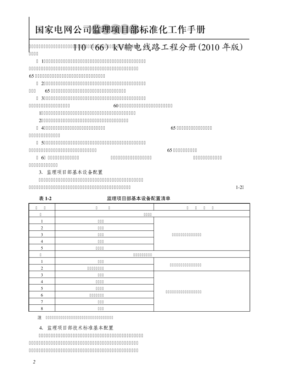 国家电网公司监理项目部标准化工作手册110(66)kV输电线路工程分册_第2页