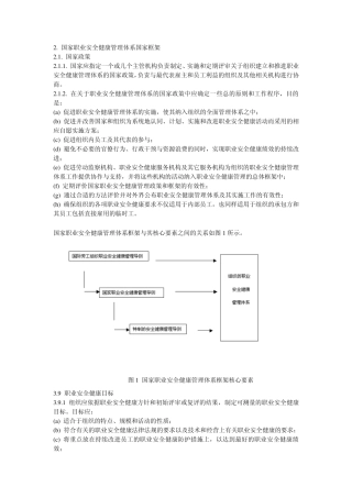国家职业安全健康管理体系国家框架
