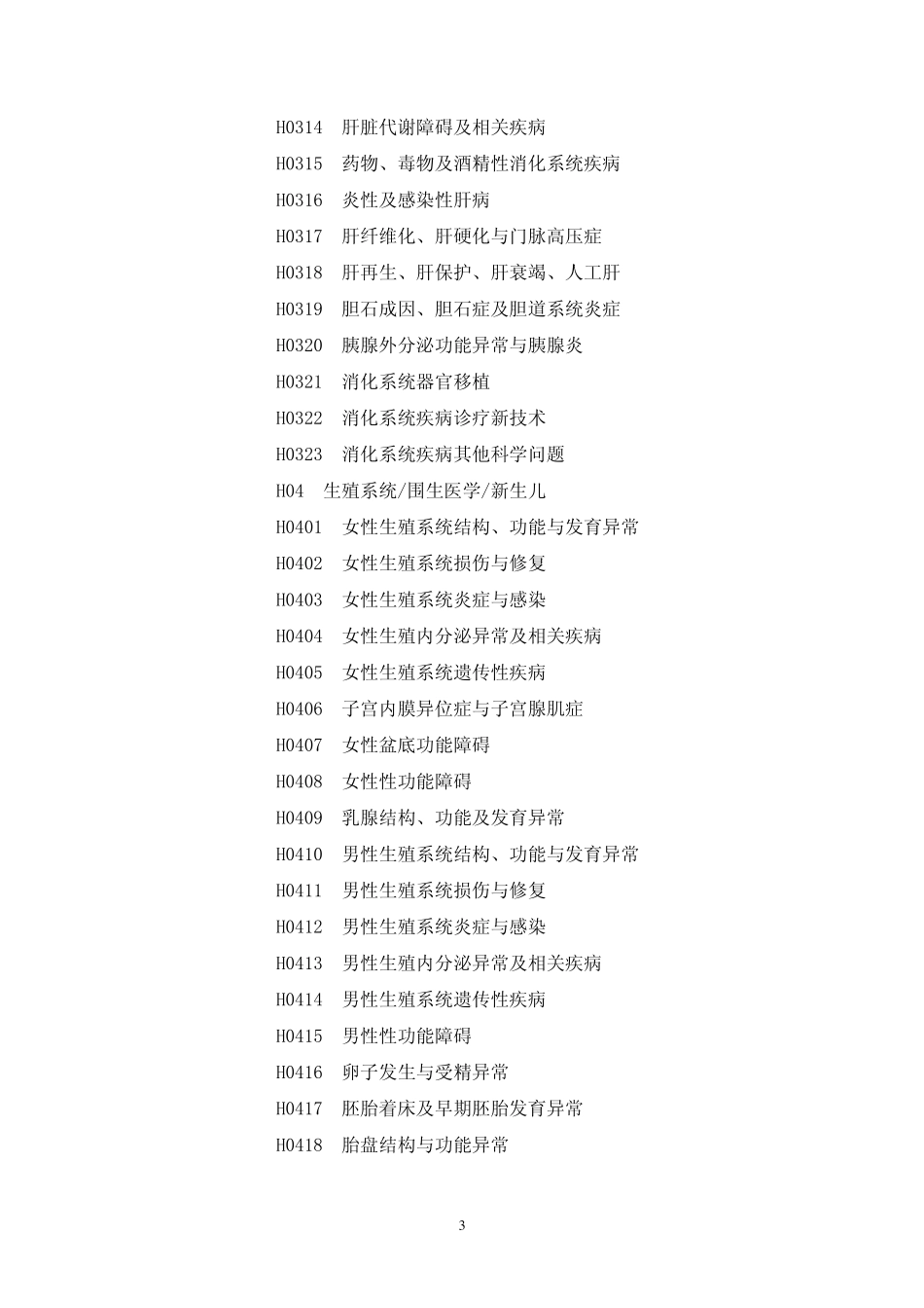 国家自然科学基金申请代码医学科学部_第3页