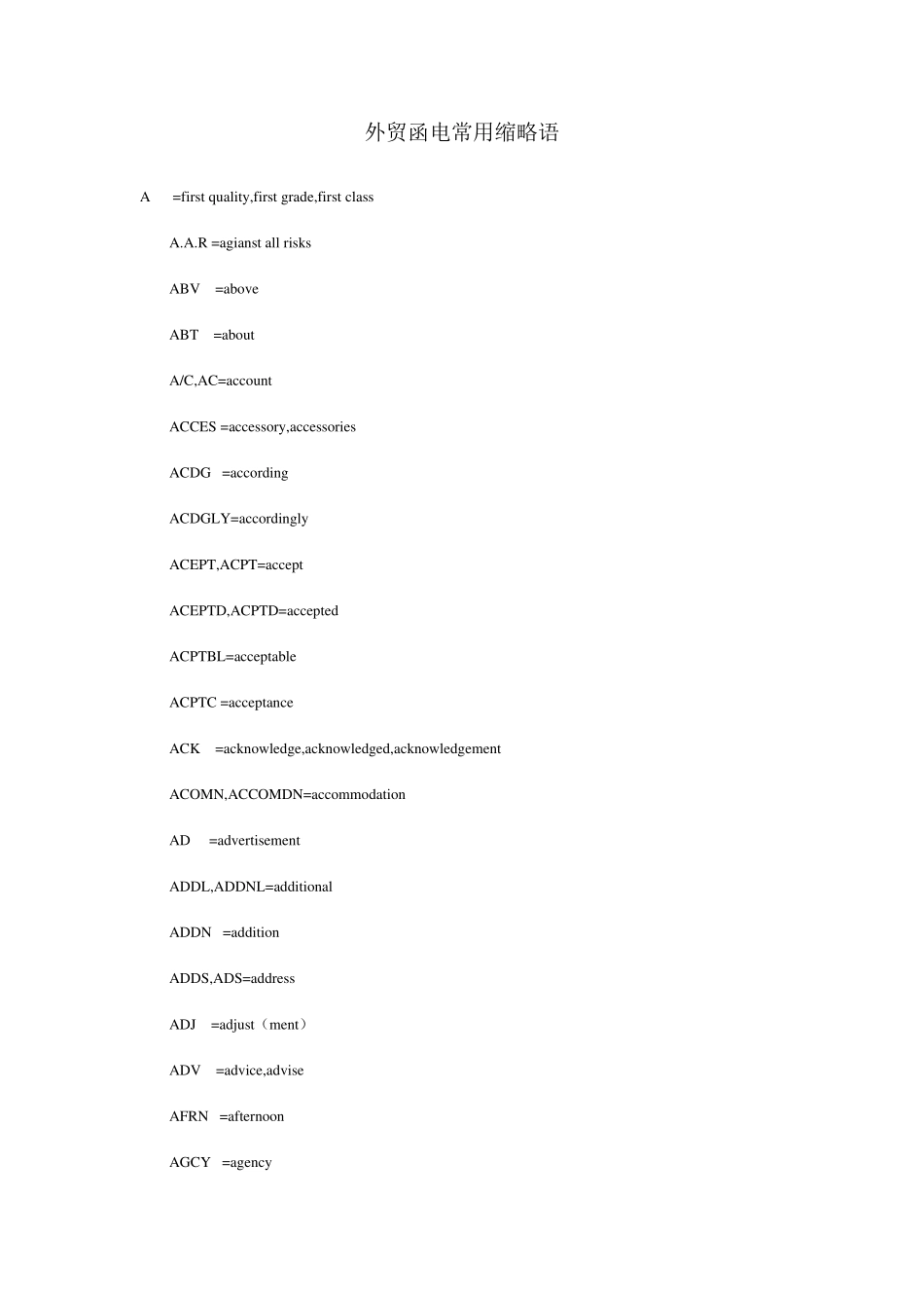 外贸函电常用缩写_第1页