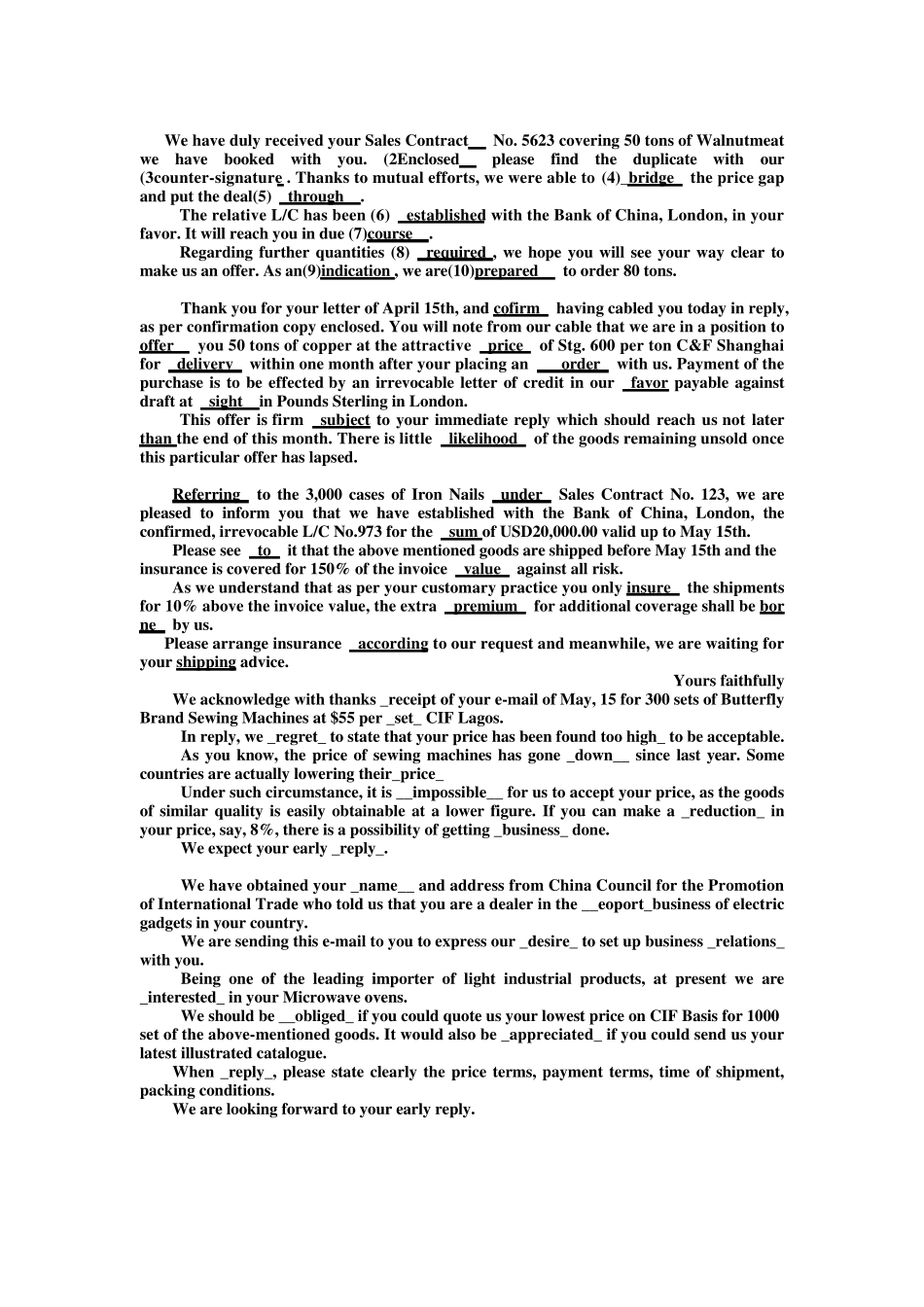 外贸函电练习题_第3页