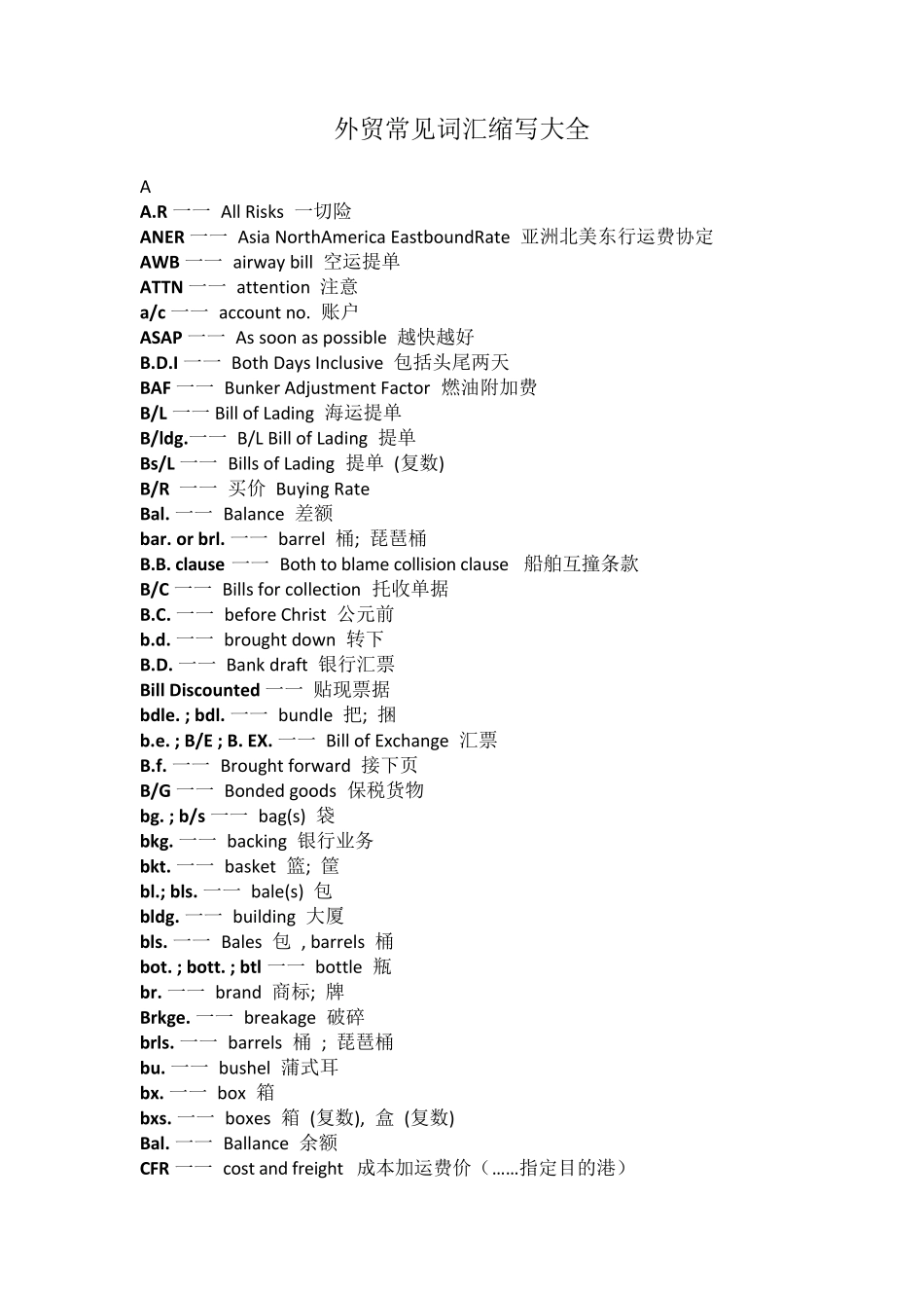 外贸常见词汇缩写大全_第1页