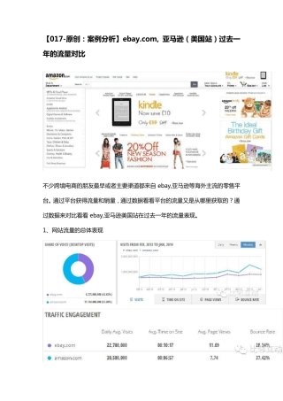 外贸平台数据分析：ebay亚马逊(美国站)过去一年的流量对比