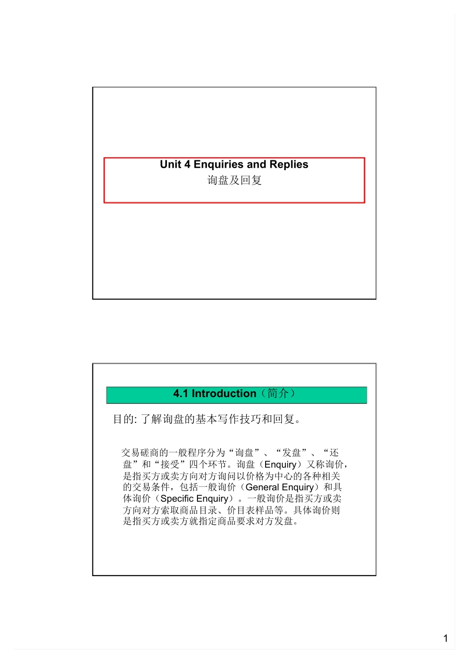 外贸英语函电询盘及回复_第1页