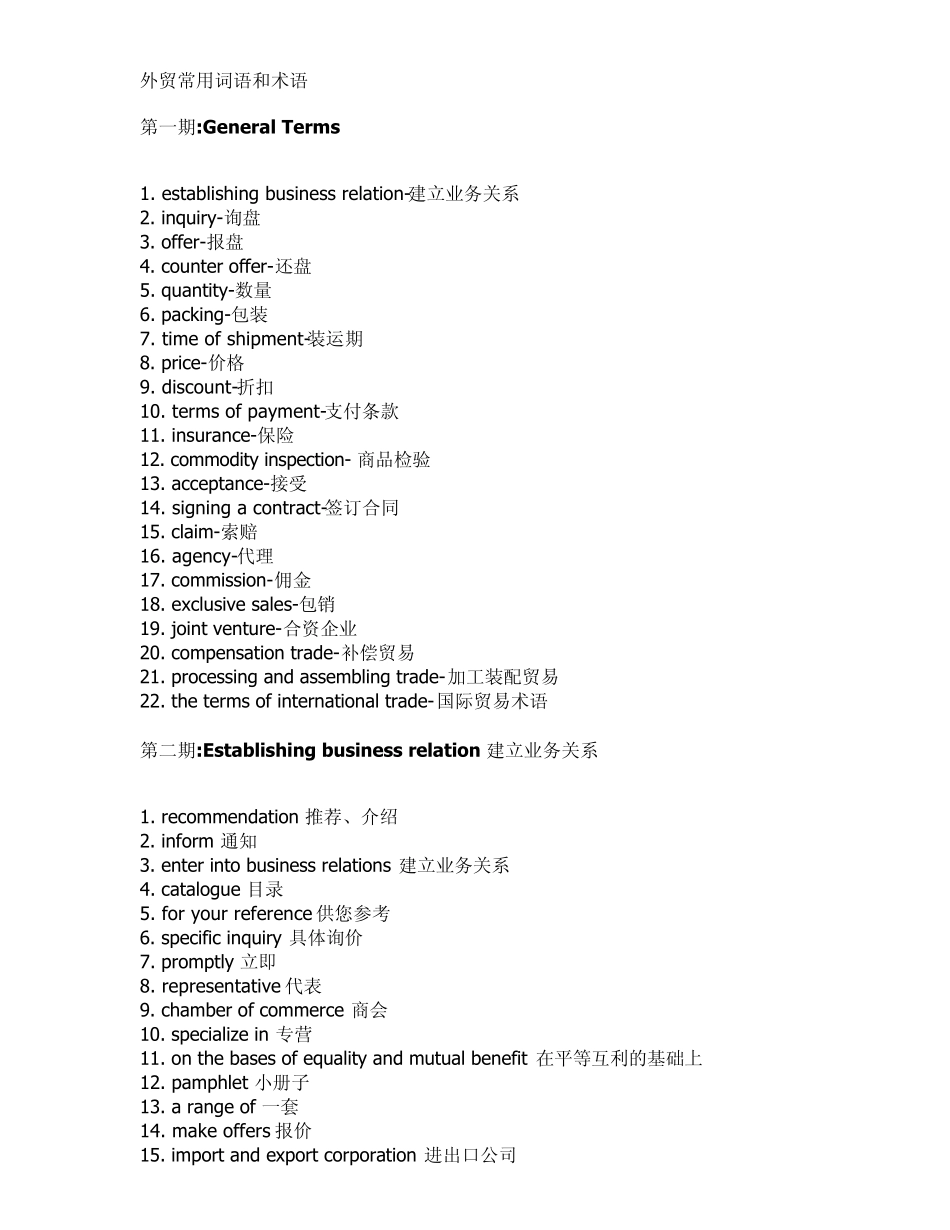 外贸英语常用词语和术语_第1页