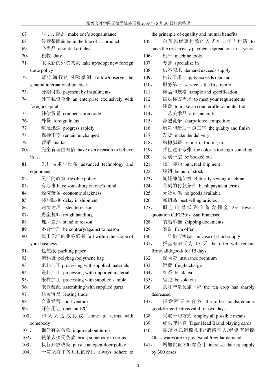 外贸英语的常用词组_第2页