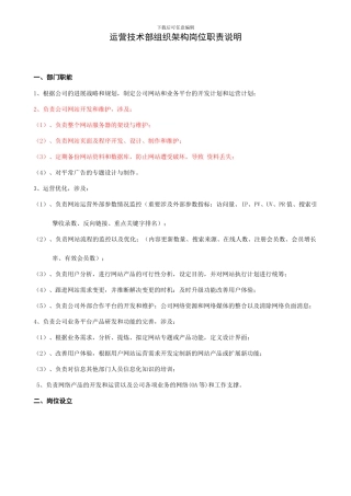 运营架构及岗位职责说明