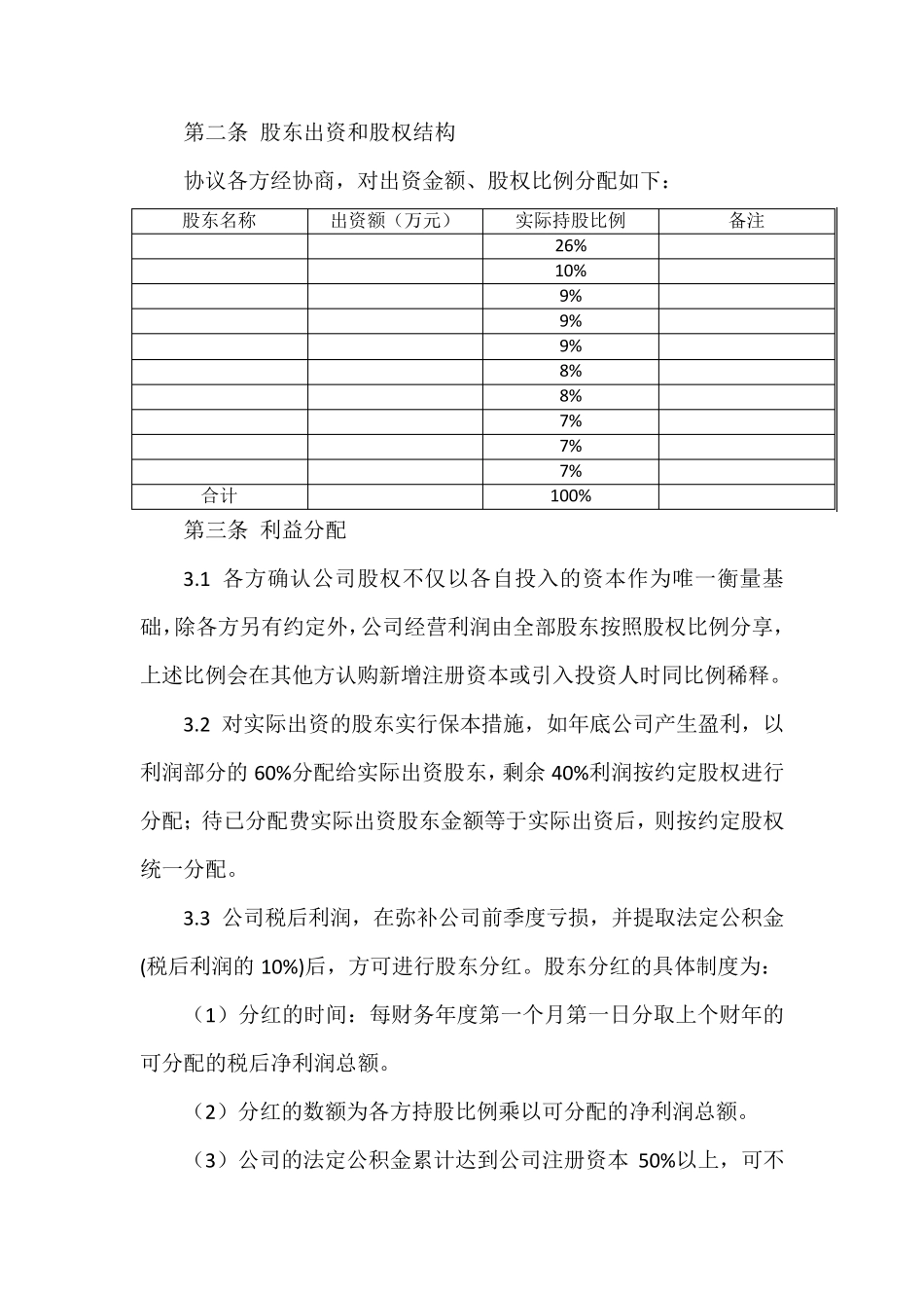 多人股权分配协议书_第2页
