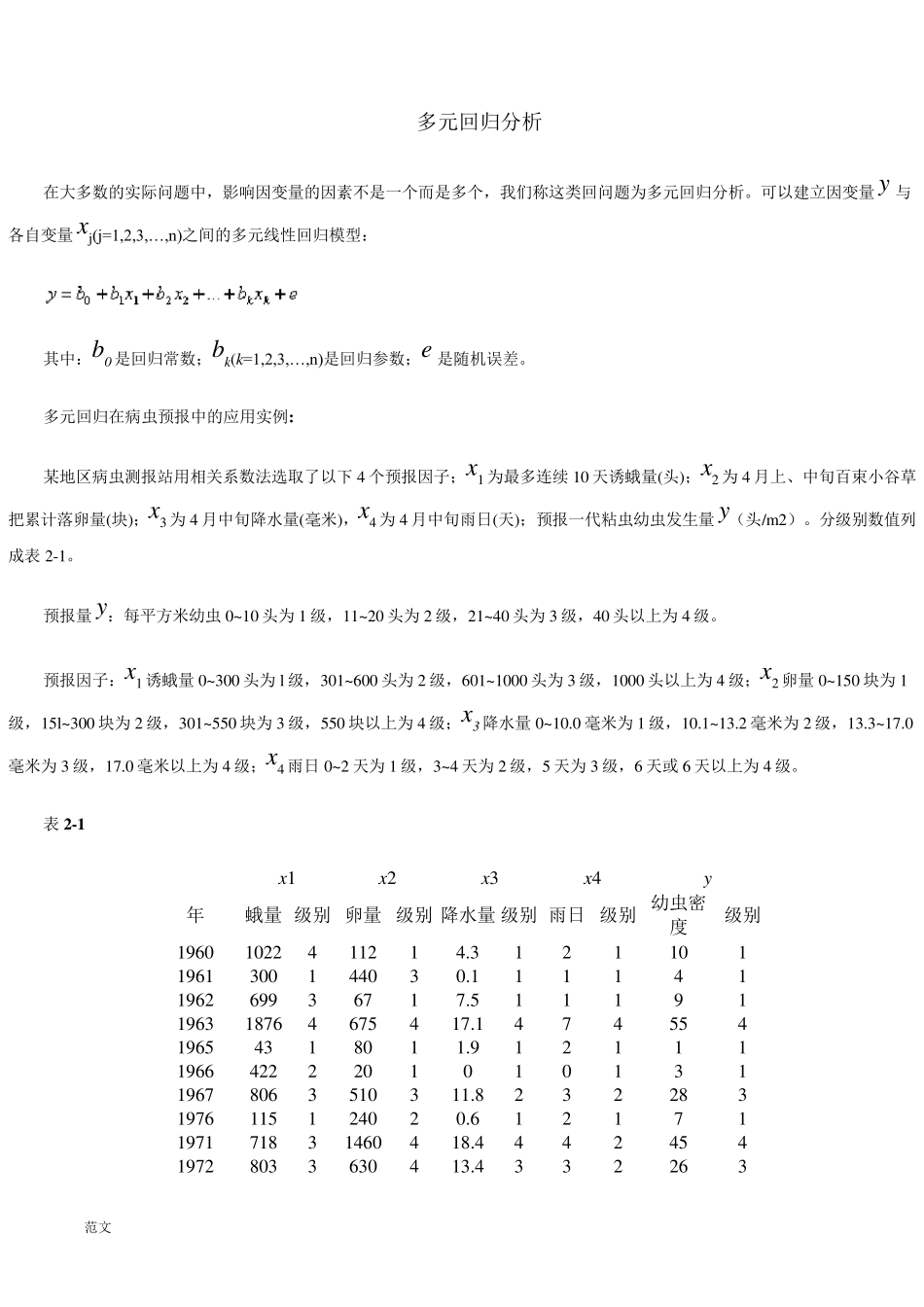 多元回归分析SPSS案例_第1页