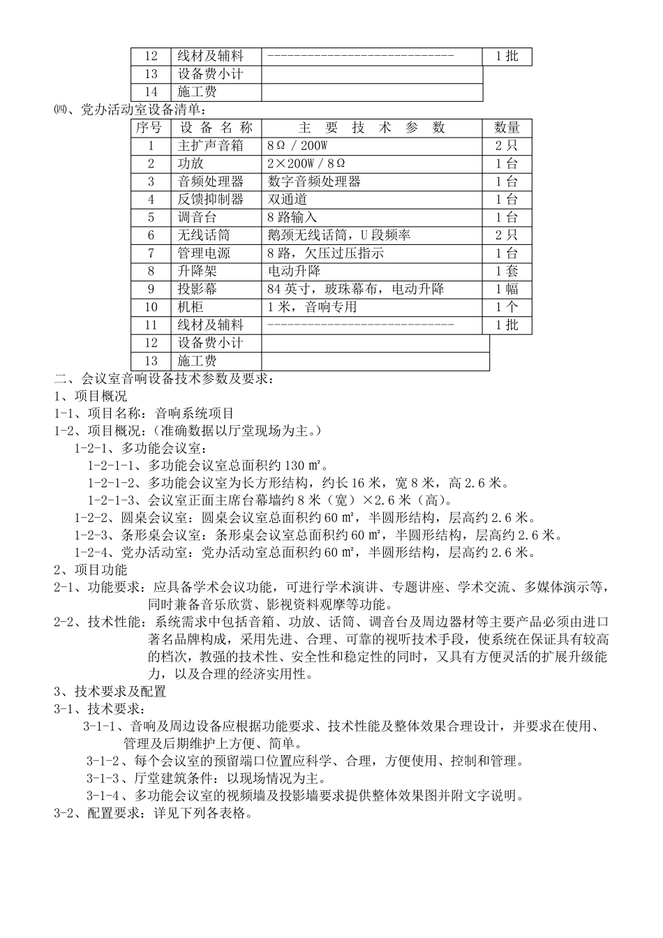 多功能厅设备清单_第2页