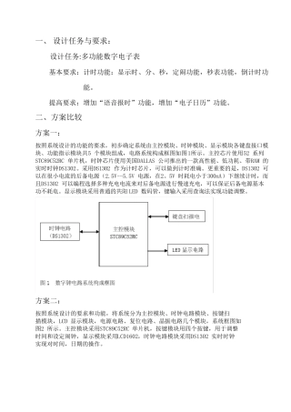 多功能数字电子表