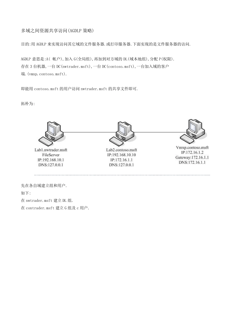 多域之间资源共享访问(AGDLP策略)_第1页