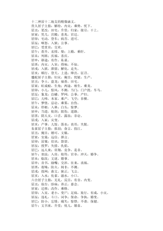 大六壬12神具12地支的详细含义
