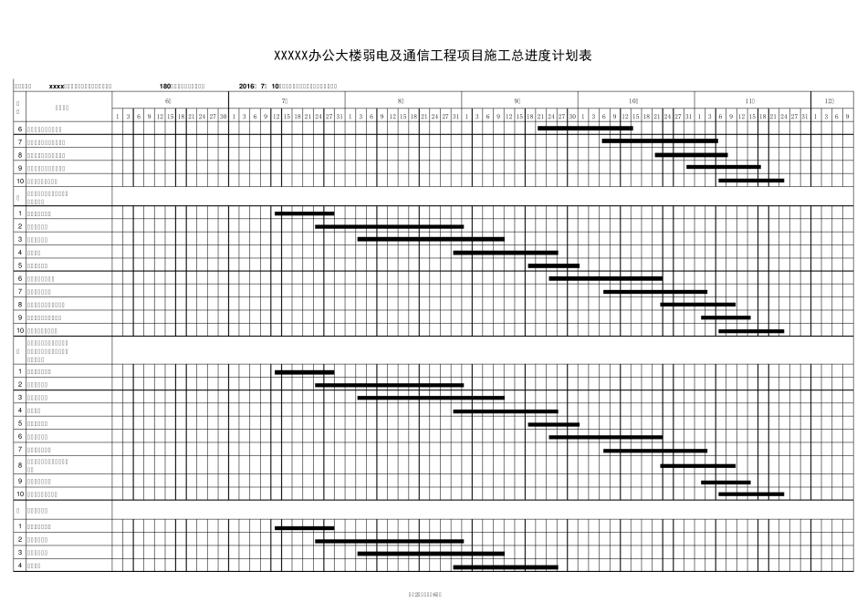 大厦弱电智能化系统工程整体进度计划横道图_第2页