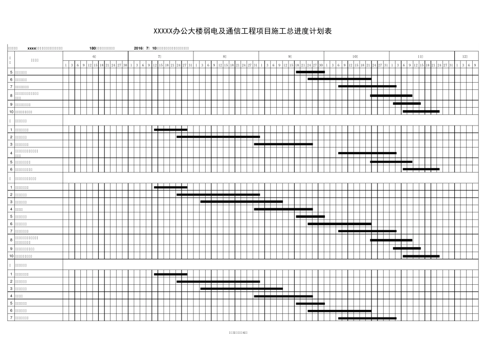 大厦弱电智能化系统工程整体进度计划横道图_第3页