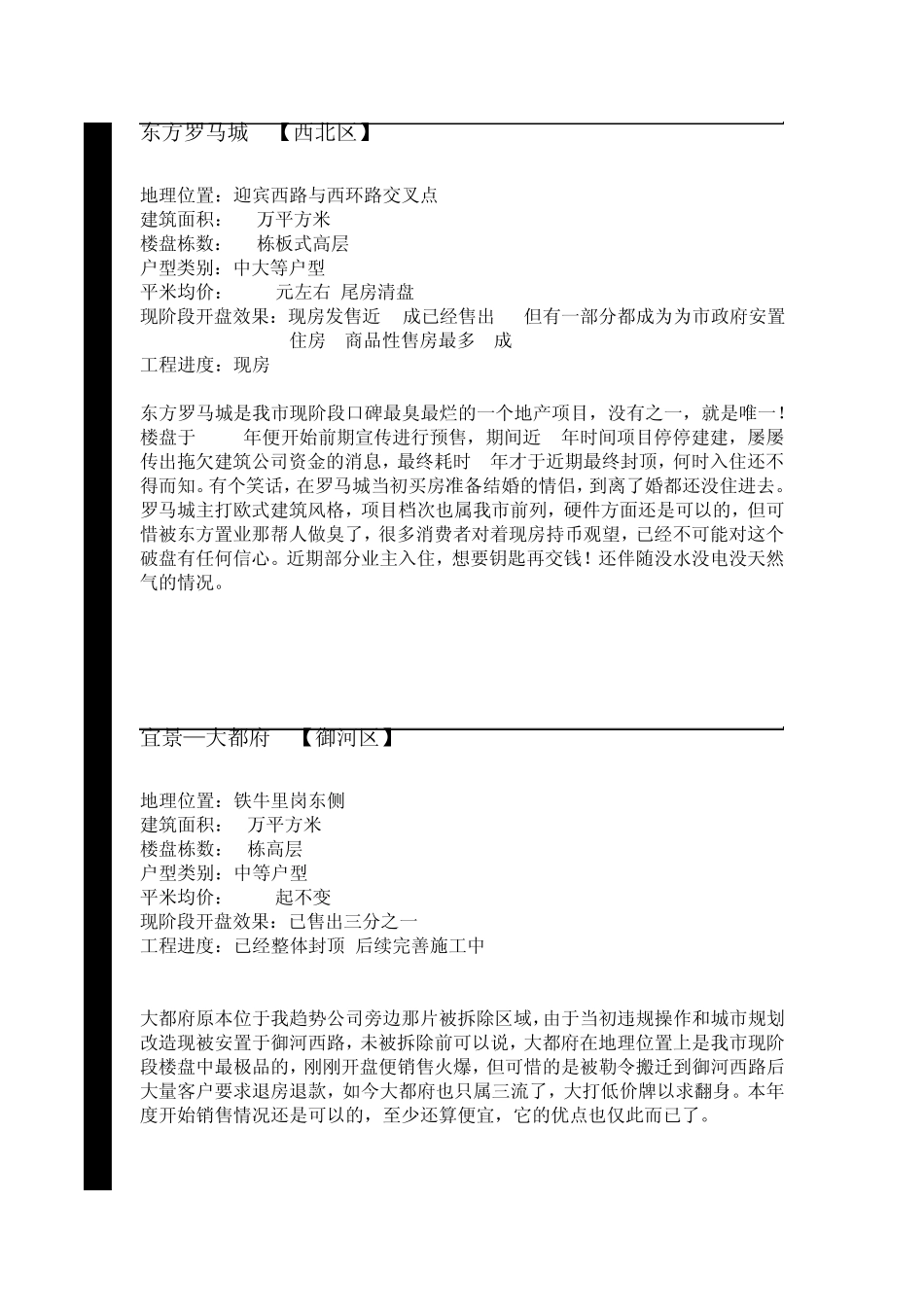 大同市房地产住宅项目概况2010版_第3页