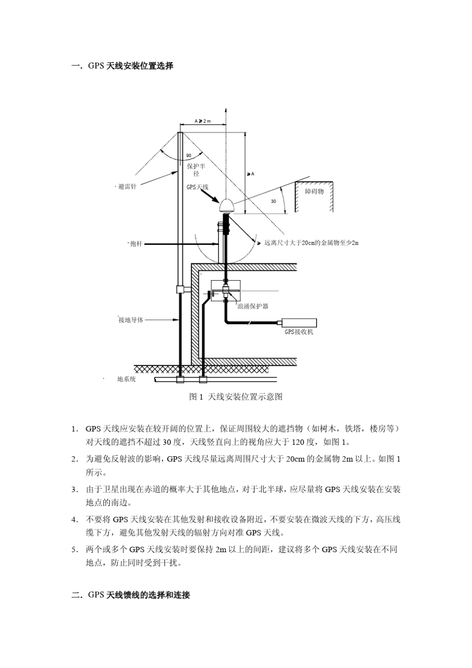大唐TDGPS天线安装规范_第1页