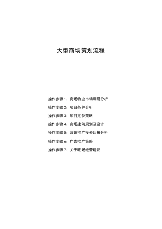 大型商场策划流程