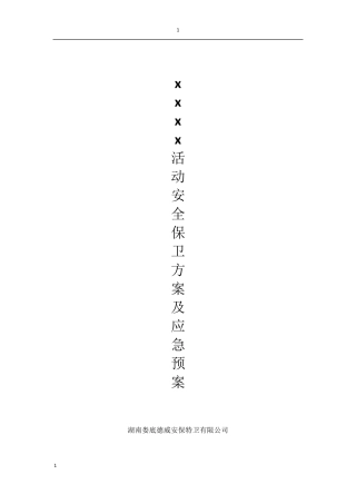 大型活动安全保卫计划