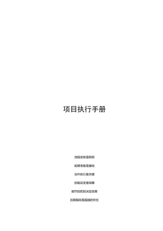 大型活动执行手册