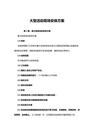 大型活动现场安保方案三篇