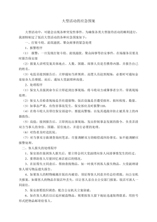 大型活动的应急预案