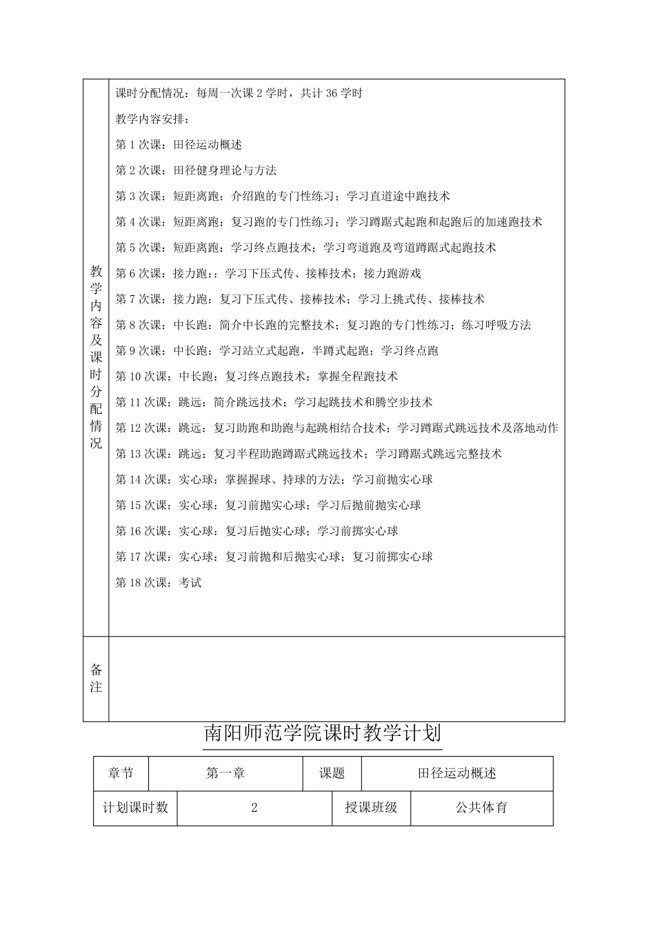 大学体育田径教案_第2页