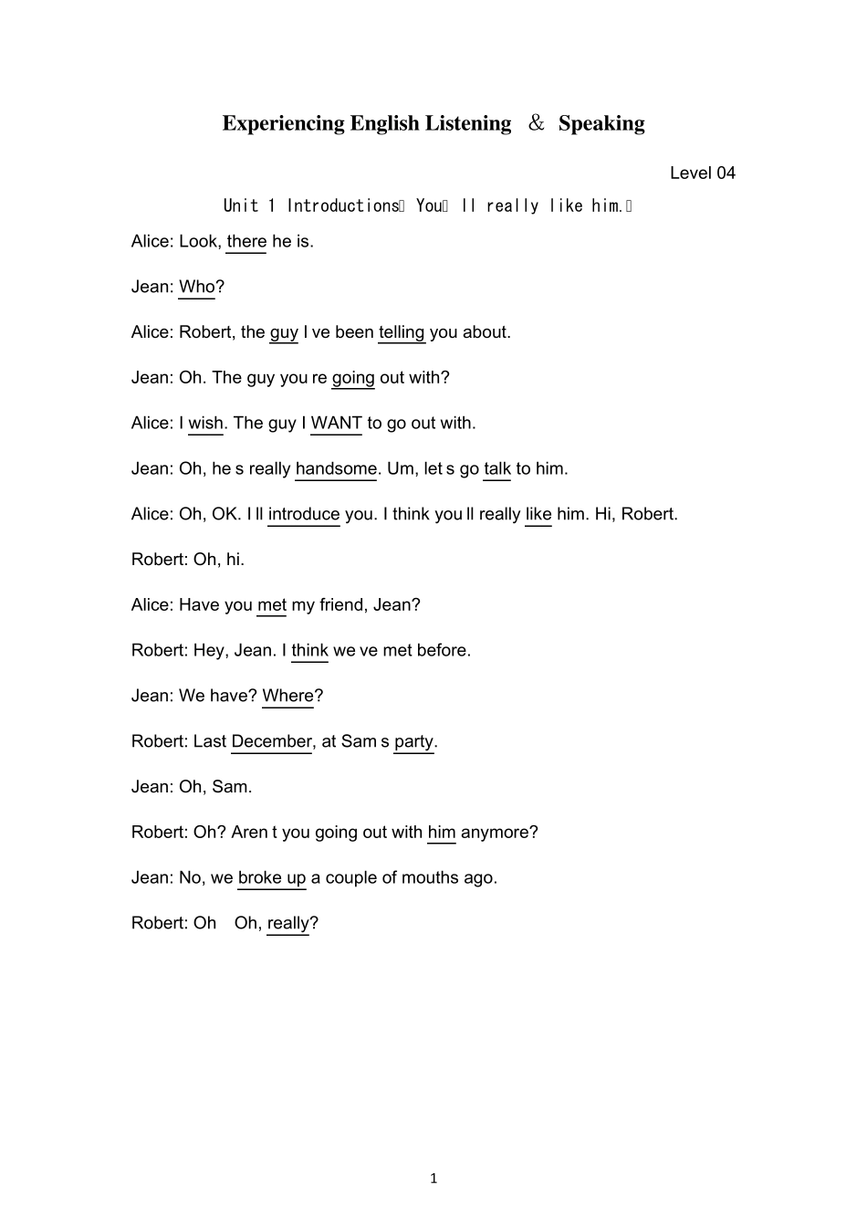 大学体验英语听说教程2(第二版)听力原文(最后两题)_第1页