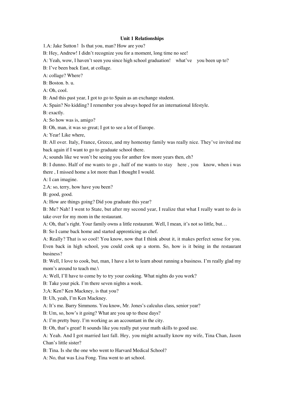 大学体验英语听说教程3(第三版)listeningtask电子版_第1页