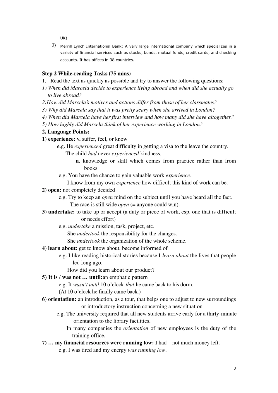 大学体验英语综合教程1第三版Unit4电子教案_第3页