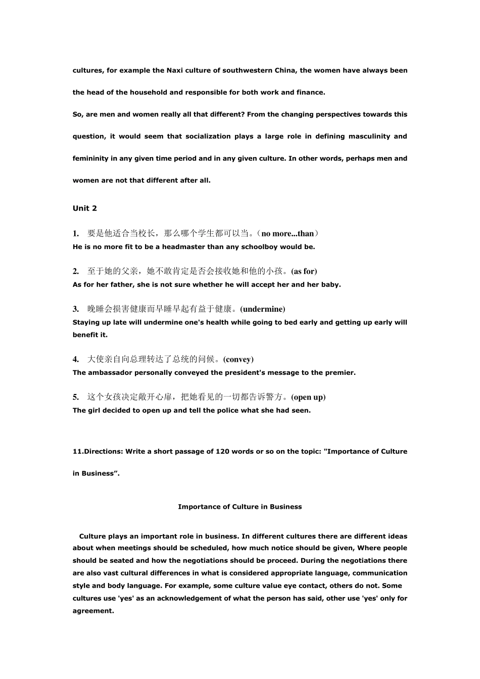 大学体验英语综合教程4PassgeA课后翻译与作文习题答案_第2页