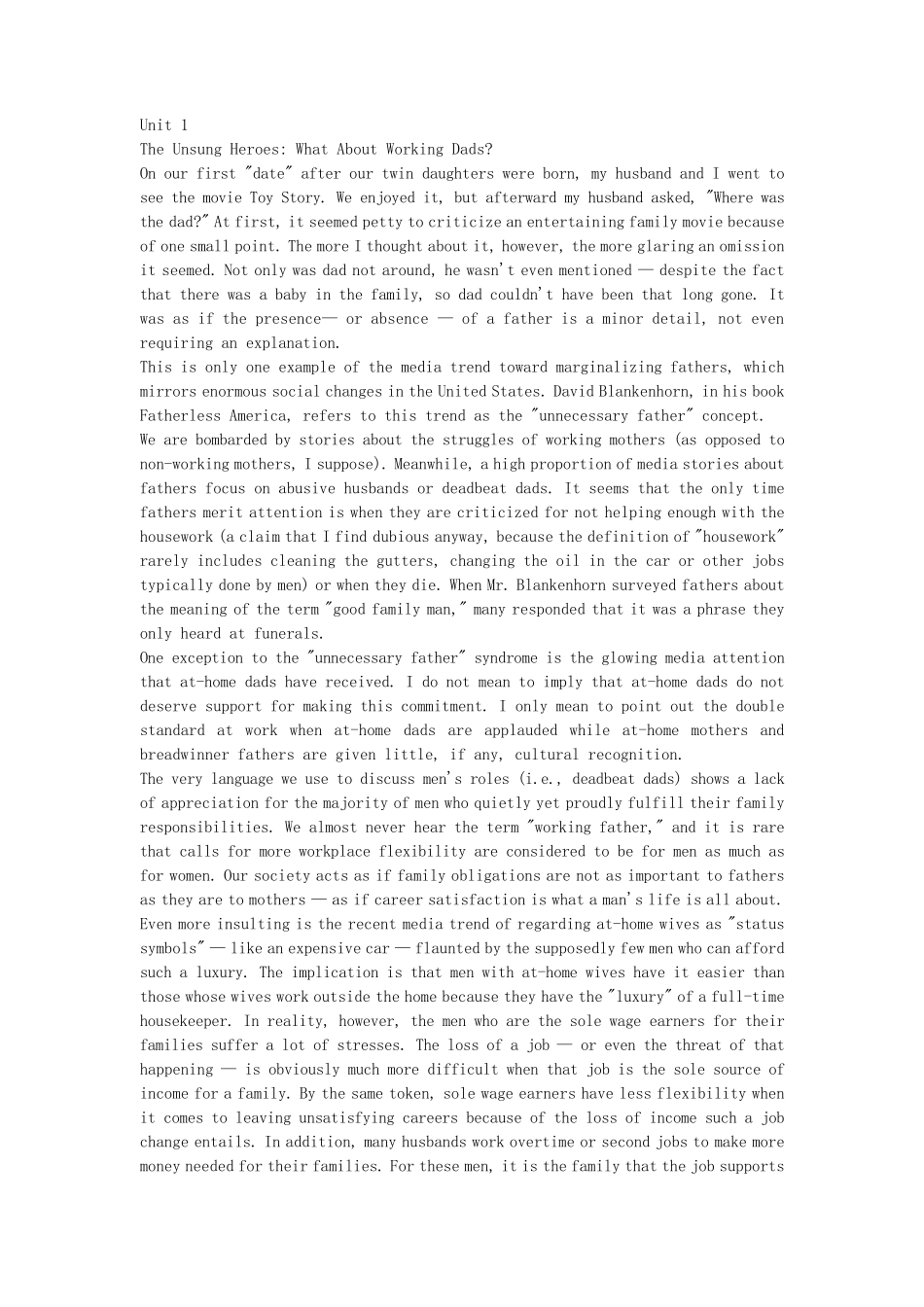 大学体验英语综合教程4课文翻译和课后翻译_第1页