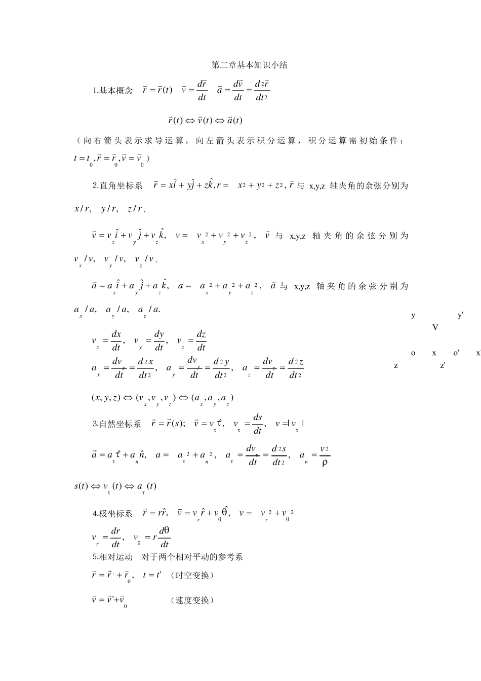 大学力学知识小结_第1页