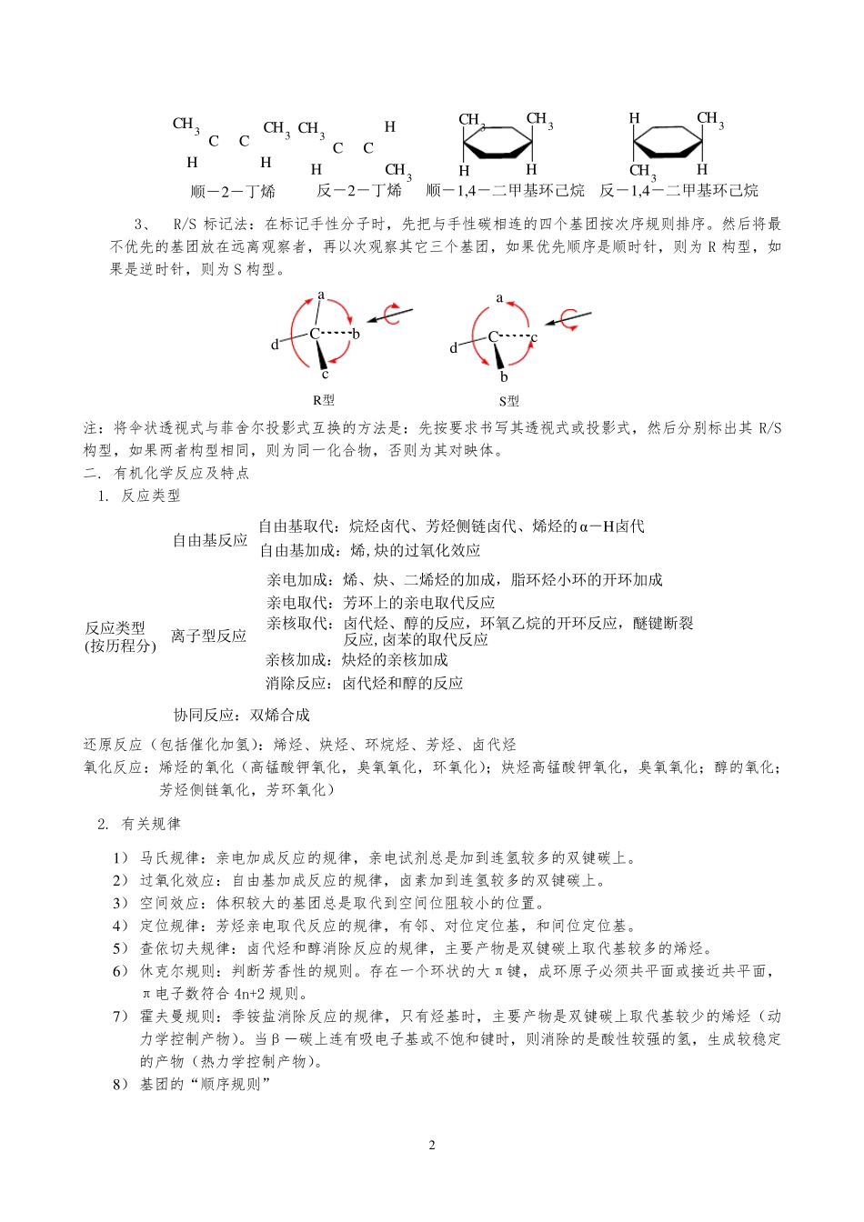 大学有机化学知识点总结_第2页