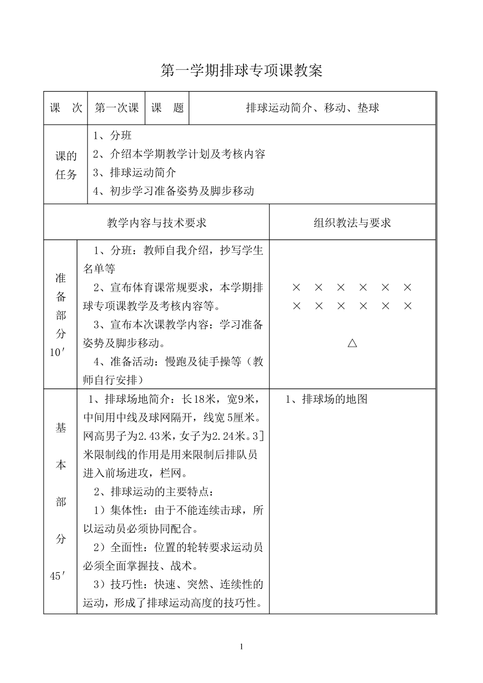 大学本科排球教案_第1页