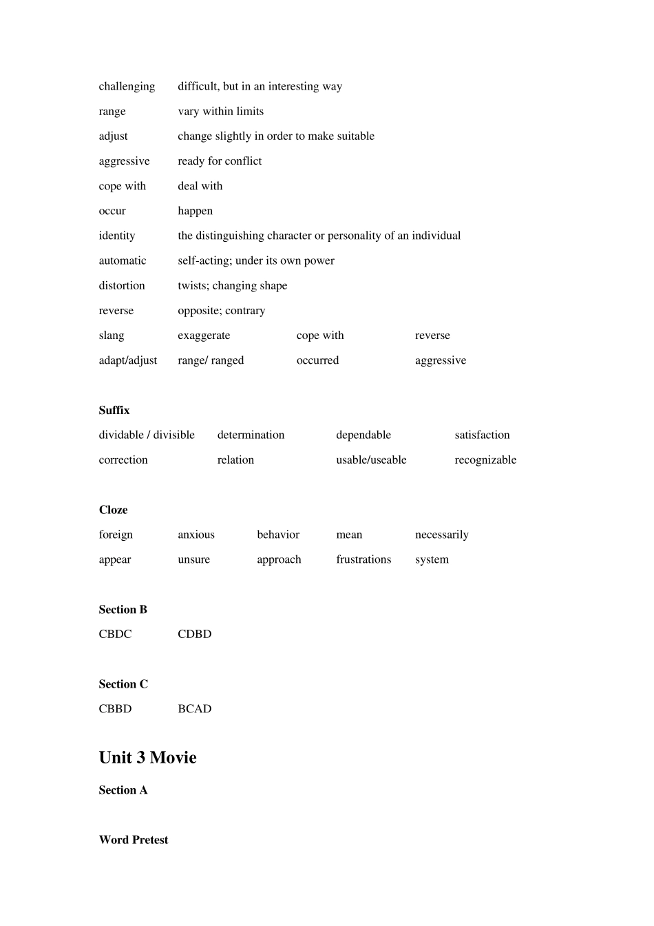 大学泛读教程1练习答案(王守仁_高虹编)_第3页