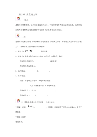 大学物理(上)知识点整理