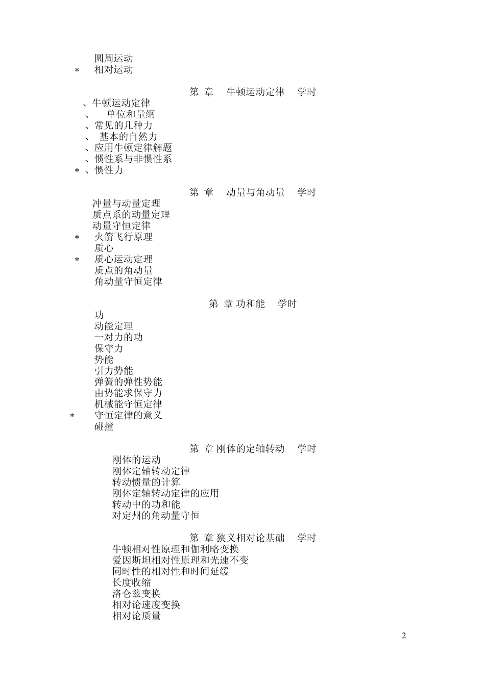 大学物理(本科)教学大纲_第2页