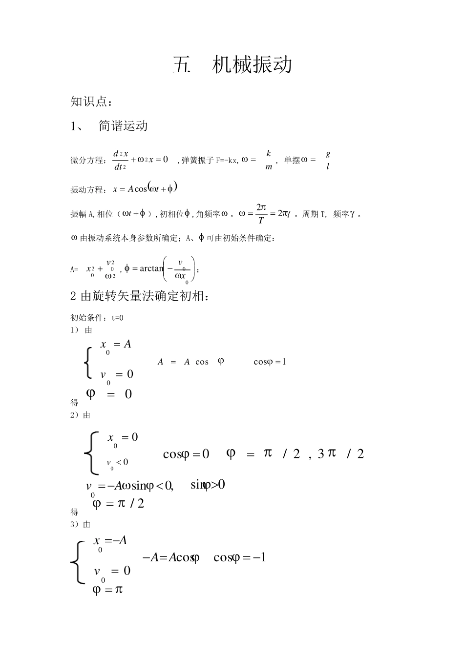 大学物理上、下册重点知识总结_第1页