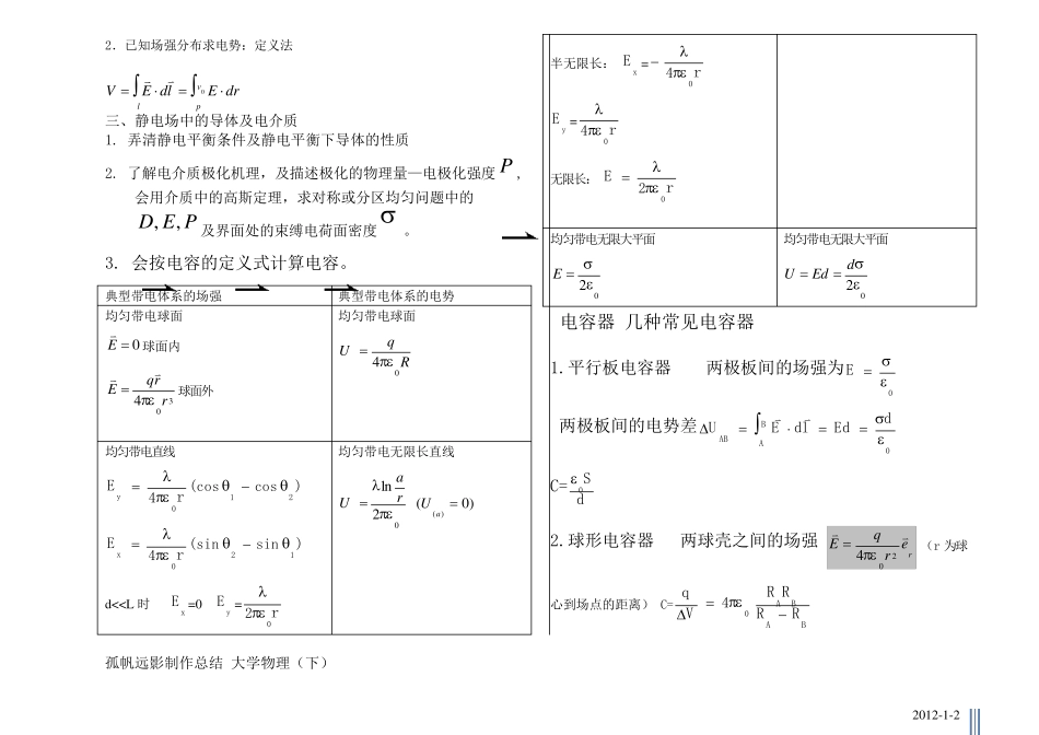 大学物理下公式方法归纳整理打印_第2页
