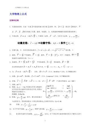 大学物理公式总结{特全面}