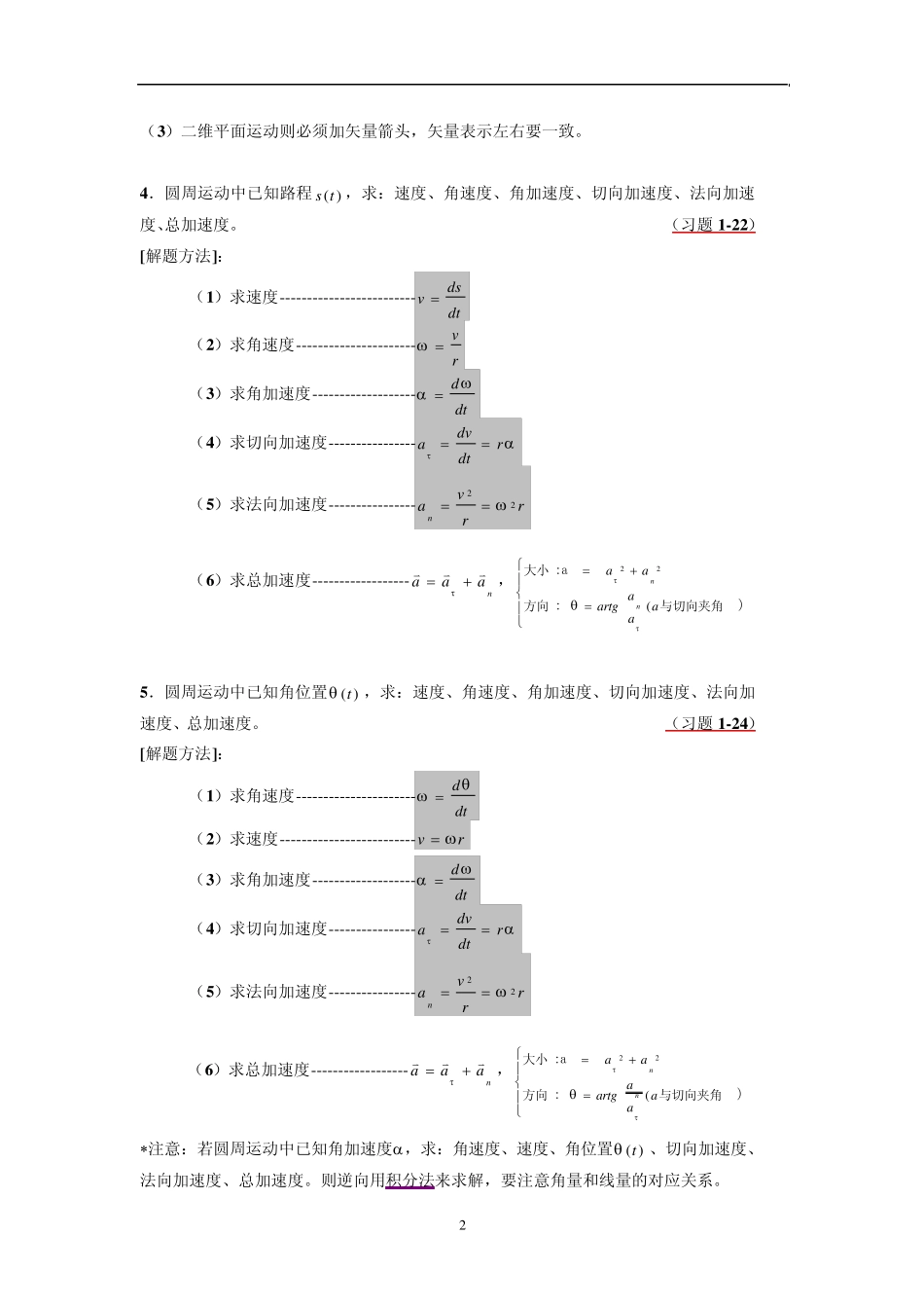 大学物理力学部分学习重点_第2页