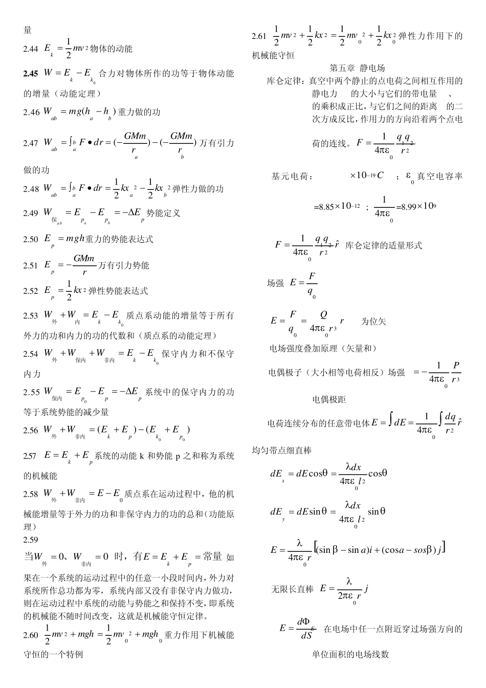 大学物理所有公式(排版已完成)包括光学。电磁学。力学等_第3页